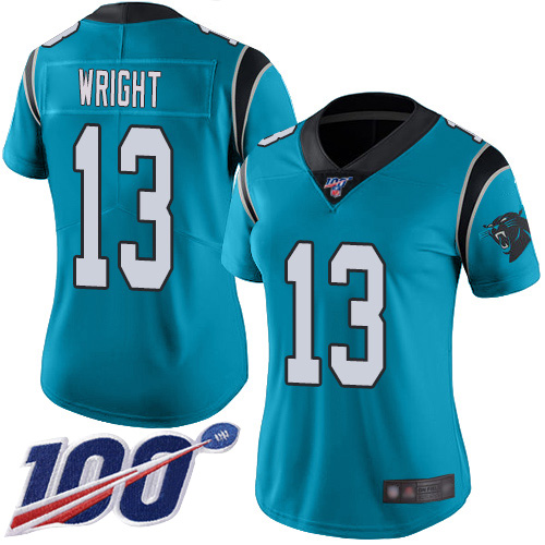 Carolina Panthers Limited Blue Women Jarius Wright Alternate Jersey NFL Football #13 100th Season Vapor Untouchable